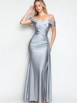 Formal Dress Off The Shoulder Pleated Ruched Prom Gown By Lenovia 5320