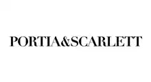 Simple black text displaying ’PORTIA&SCARLETT’ in a clean, modern font.