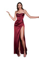 Simple Cowl Bridesmaids Dress 2025 Elegant Sleeveless Gown - BURGUNDY / 2 - Dress