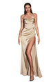 Simple Cowl Bridesmaids Dress 2025 Elegant Sleeveless Gown - CHAMPAGNE / 2 - Dress