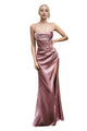 Simple Cowl Bridesmaids Dress 2025 Elegant Sleeveless Gown - MAUVE / 2 - Dress