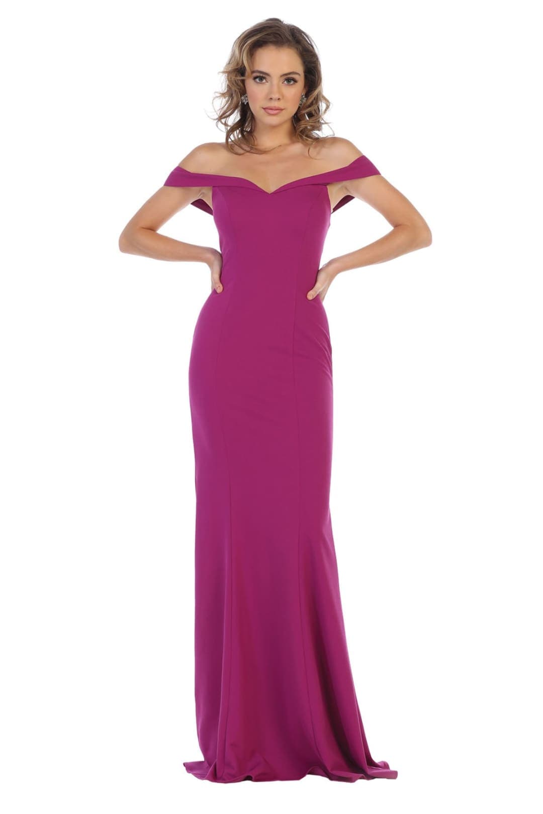 Simple Prom Designer Gown - Magenta / 4