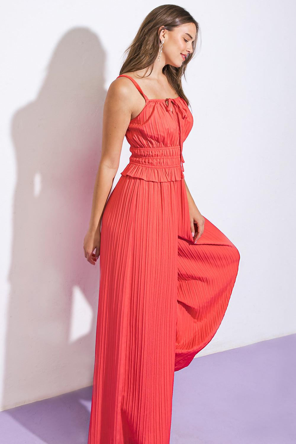 Flying Tomato CORAL RED JUMPSUIT