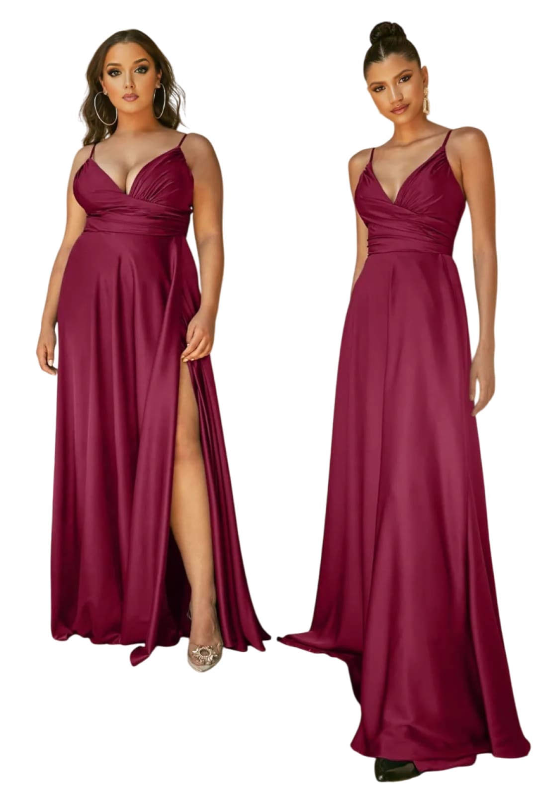 Sleeveless A-Line Bridesmaids Evening Gown 2025 Elegant Formal Dress - BURGUNDY / 4 - Dress