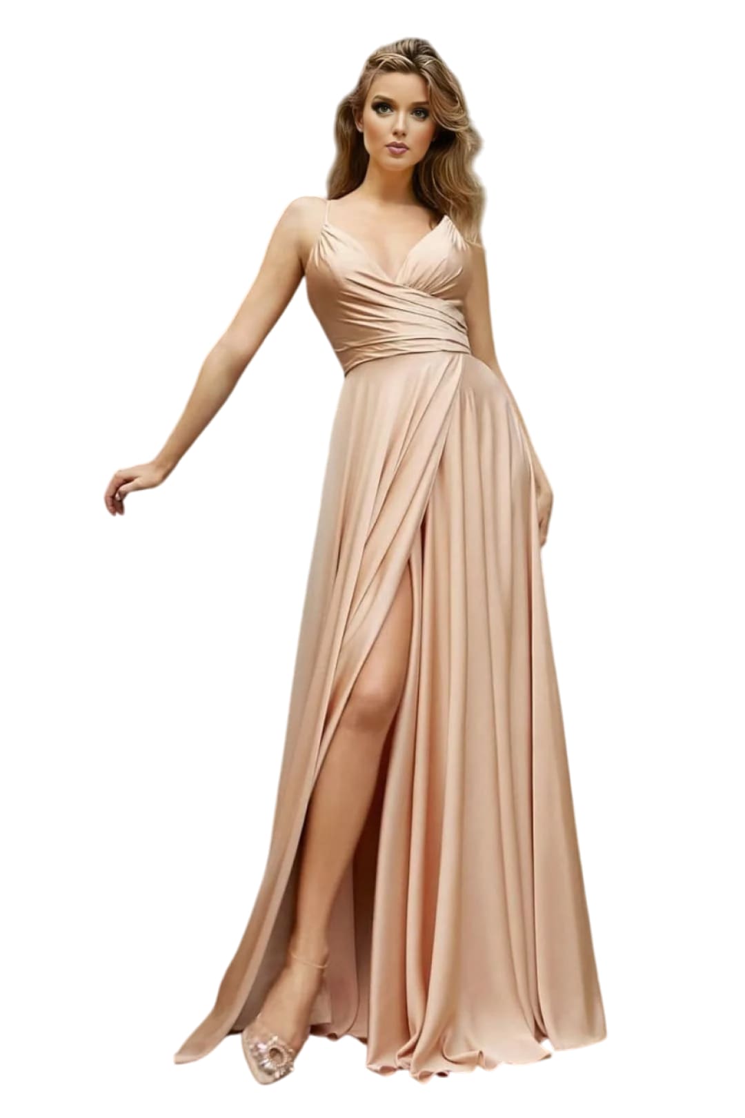 Sleeveless A-Line Bridesmaids Evening Gown 2025 Elegant Formal Dress - CHAMPAGNE / 4 - Dress