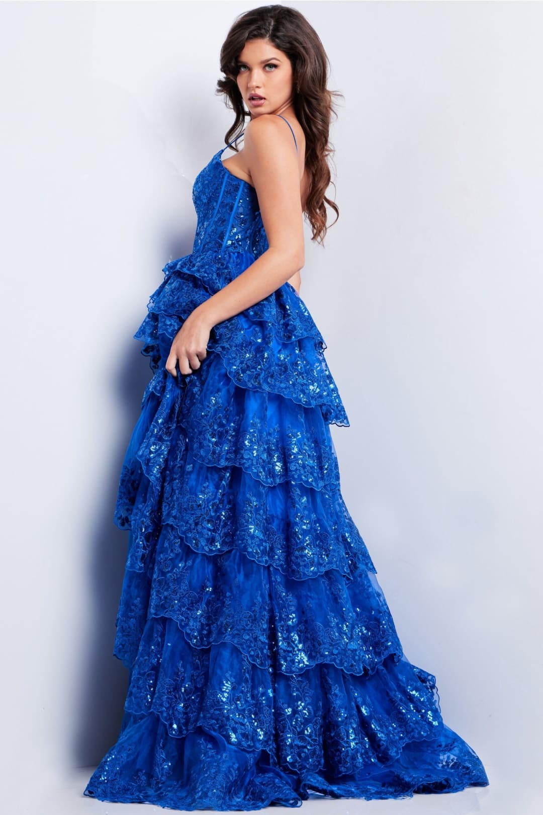Sleeveless A-line Layered Slit Gown by Jovani 38144 - Long Formal Dresses