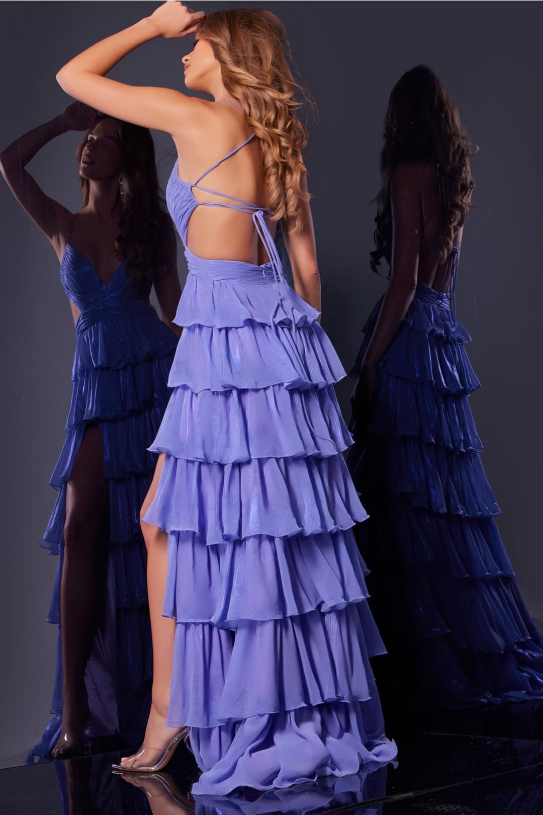 Sleeveless A-line Layered Slit Gown by Jovani 38285 - Long Formal Dresses