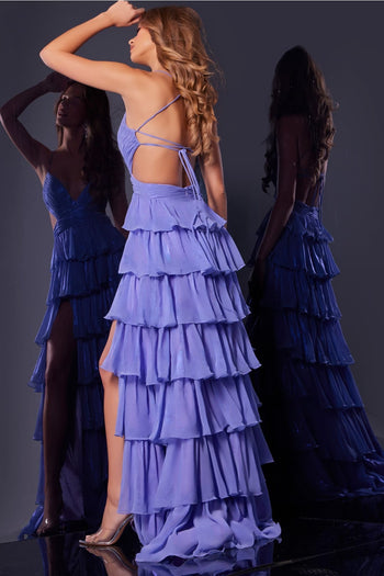 Sleeveless A-line Layered Slit Gown by Jovani 38285 - Long Formal Dresses