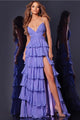 Sleeveless A-line Layered Slit Gown by Jovani 38285 - 00 / Lilac - Long Formal Dresses