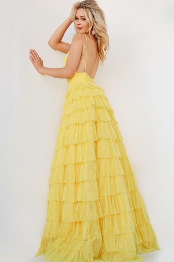 Sleeveless A-line Tiered Gown by Jovani 08480 - Long Formal Dresses