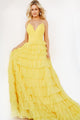 Sleeveless A-line Tiered Gown by Jovani 08480 - 00 / Yellow - Long Formal Dresses