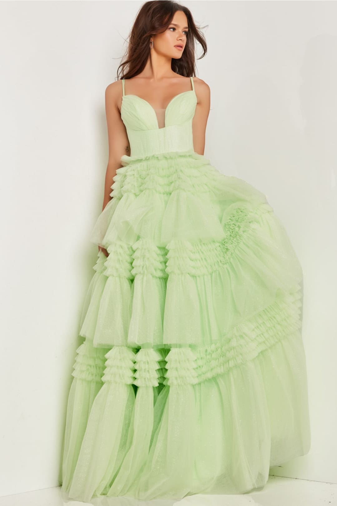 Sleeveless A-line Tiered Gown by Jovani 38477 - Long Formal Dresses