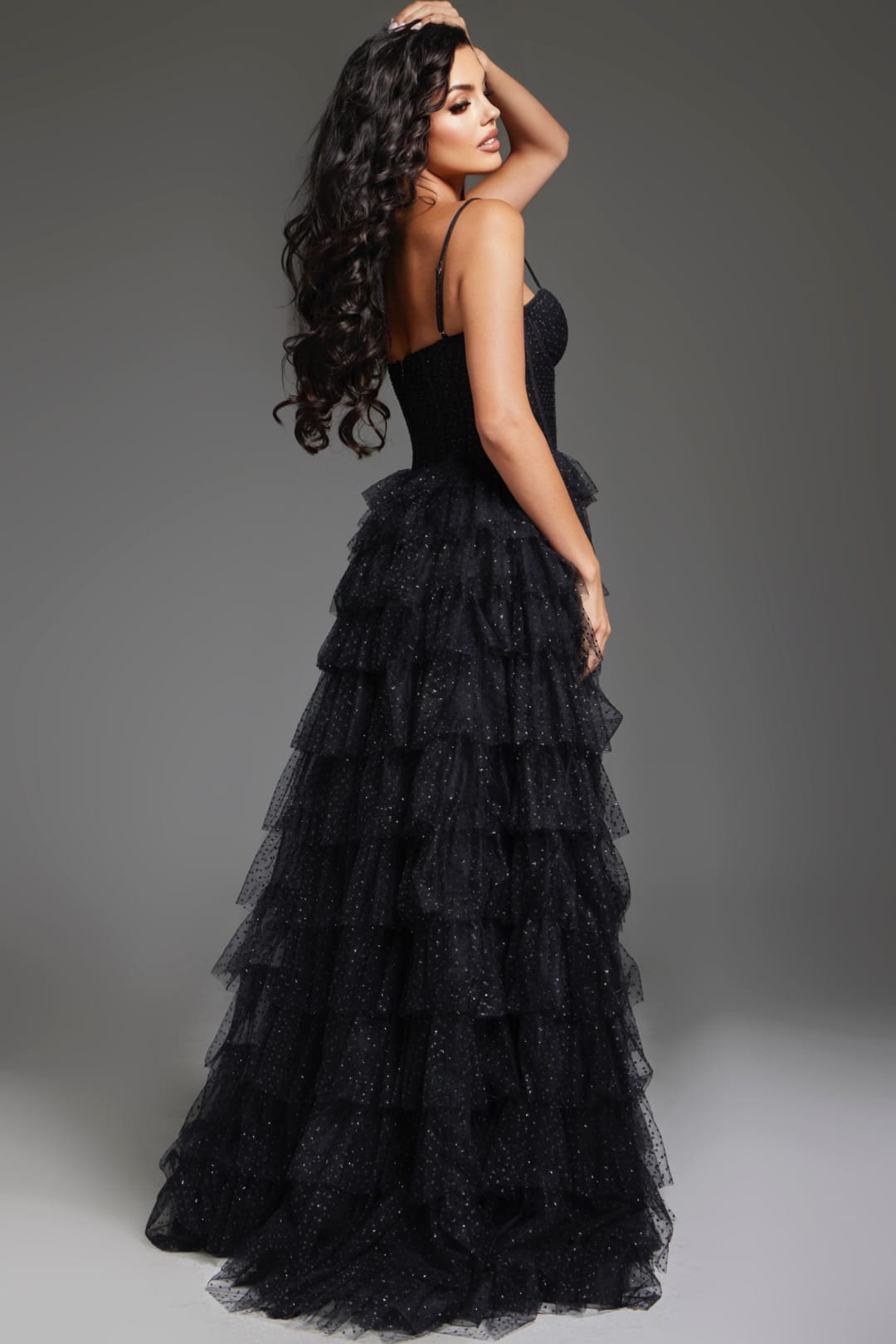 Sleeveless A-line Tiered Slit Gown by Jovani 38278 - Long Formal Dresses