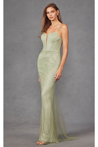 Sleeveless Beaded Net Mesh Mermaid Gown by Juliet JT2470S - Dress