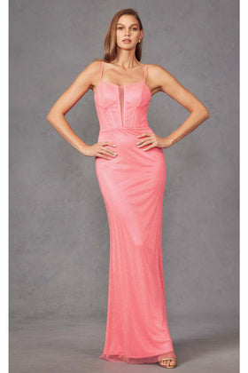 Sleeveless Beaded Net Mesh Mermaid Gown by Juliet JT2470S
