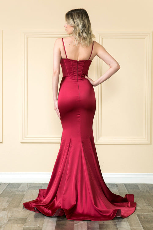 Poly USA 9006 Sleeveless Charmeuse Mermaid Dress