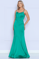 Vestido de sirena charmeuse sin mangas de Poly USA 9006