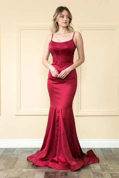 Poly USA 9006 Sleeveless Charmeuse Mermaid Dress