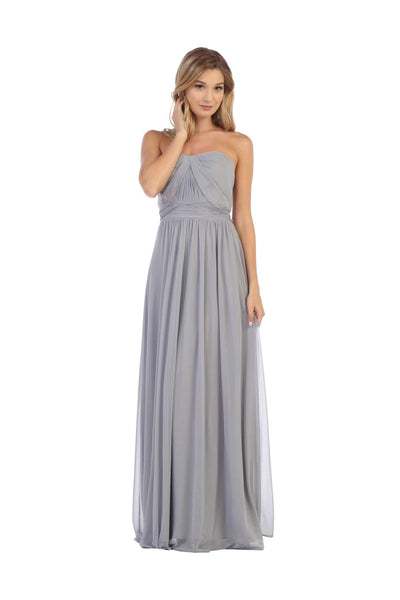 Sleeveless Convertible Long Bridesmaids Dress - The Dress Outlet