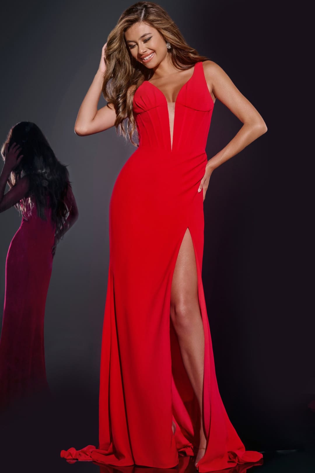 Sleeveless Corset A-line Slit Gown by Jovani 40783 - Long Formal Dresses