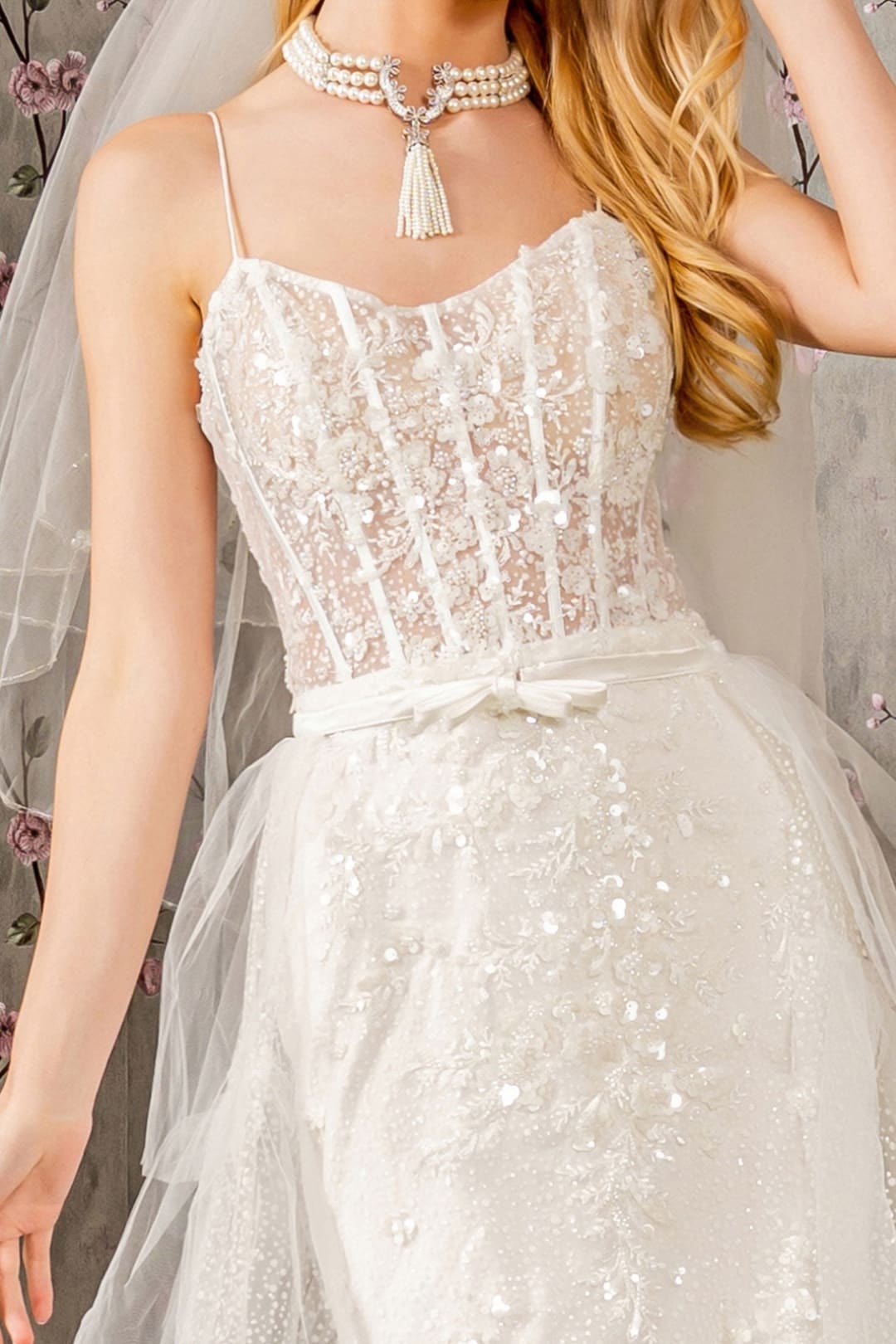 Sleeveless Corset Overskirt Bridal Gown by GLS Gloria GL3425 - Long Formal Dresses