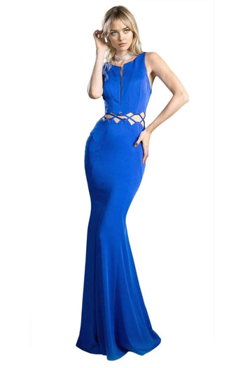 Sleeveless Cutout Long Gown 2025 Twist Elegant Dress - Royal / 2 - Prom