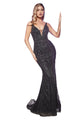 Sleeveless Iridescent Mermaid Evening Dress 2025 Glamorous Formal Gown - BLACK / 4 - Dress