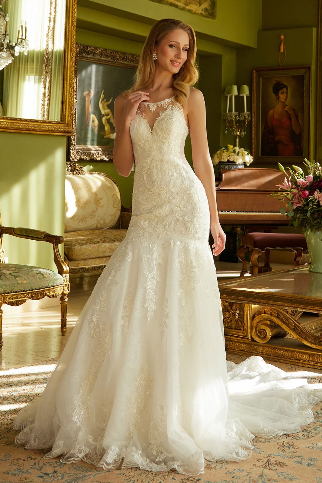 Sleeveless Mermaid Bridal Gown by GLS Gloria GL3536 - XS / Off White - Long Formal Dresses