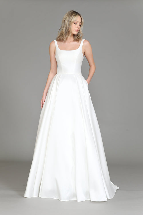 Poly USA 8528 Sleeveless Satin Wedding Gown