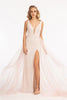 Sleeveless Sequin Overskirt Gown by Elizabeth K GL3057 - XS / Blush - Long Formal Dresses