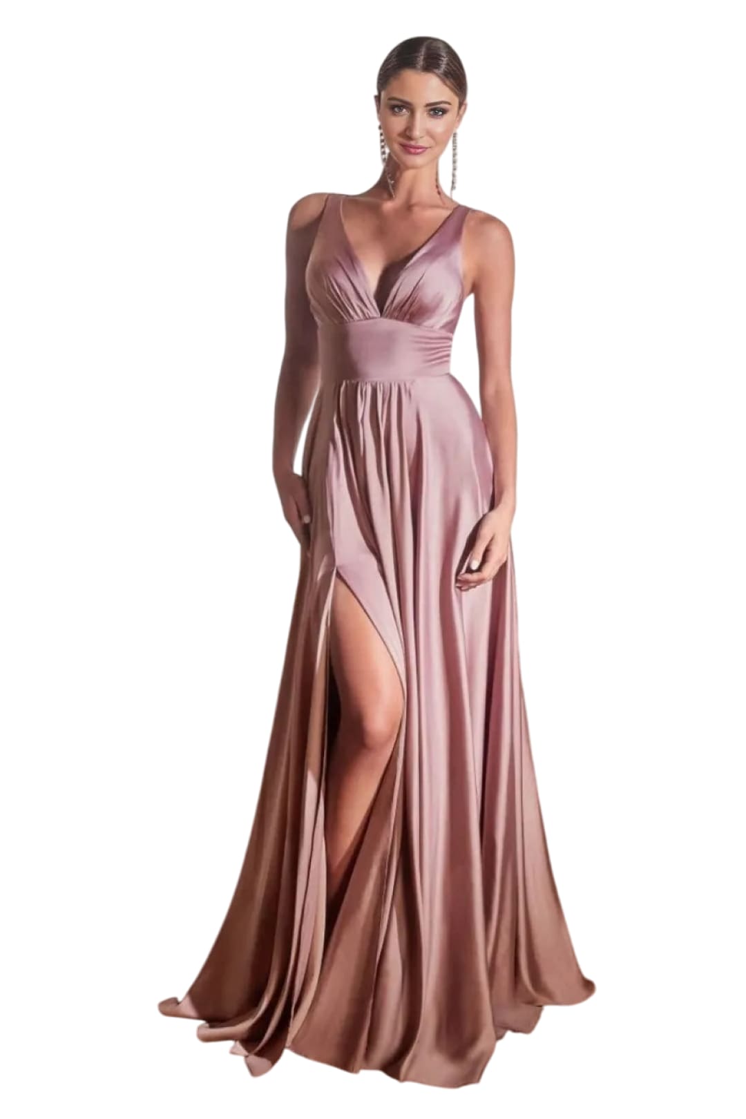 Sleeveless Shirring Prom Evening Dress 2025 Elegant Satin Gown - Dress