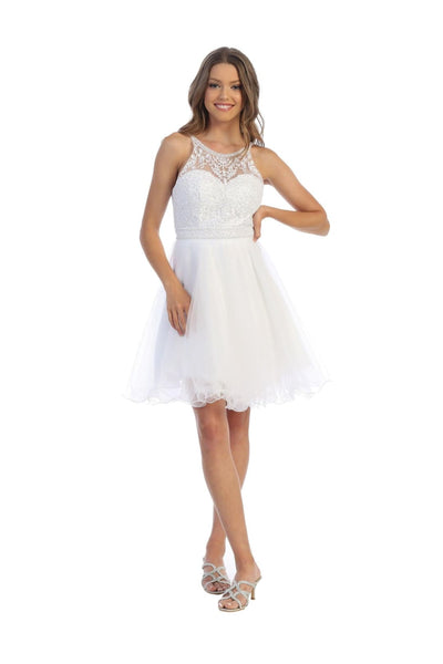 Prom Short Halter Homecoming Cocktail Dress - The Dress Outlet