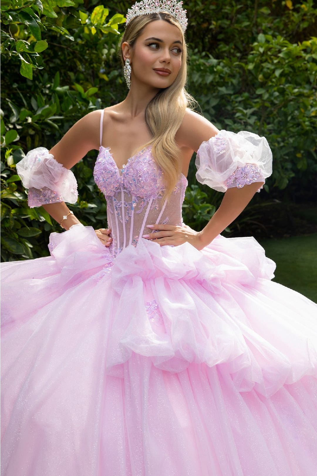 Sleeveless Tiered Ball Gown by GLS Gloria GL3546 - Quinceanera Dresses
