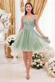 Ladivine 9245 - Glitter A-Line Cocktail Gown - Prom