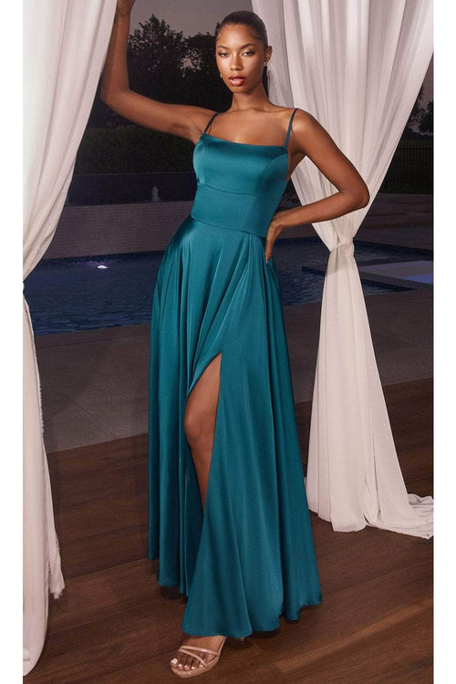 Ladivine B8402 - Spaghetti Strap Prom Gown - Prom