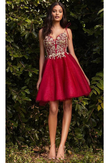 Ladivine CD0188 - Corset Applique Lace Prom Dress - Prom