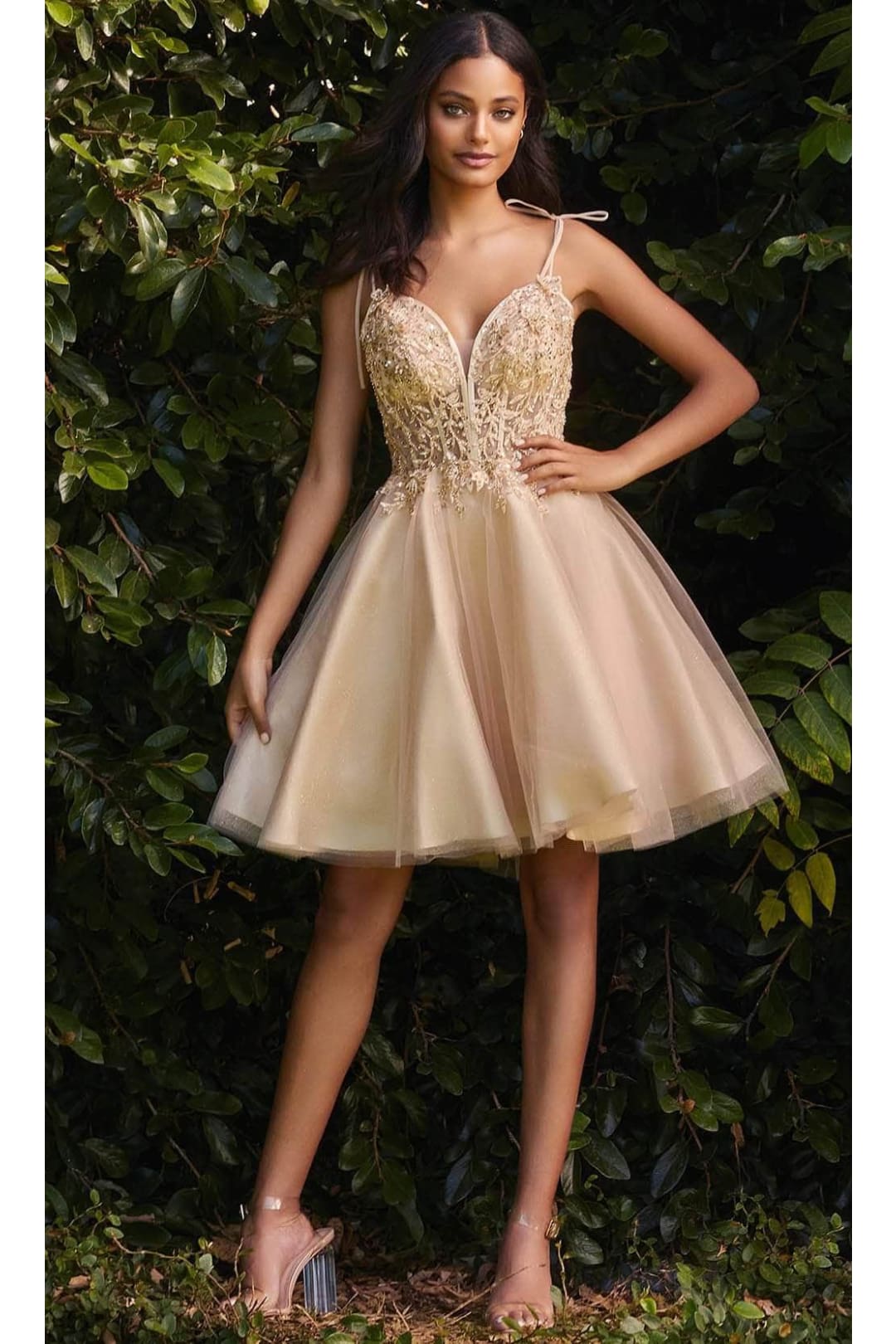 Ladivine CD0188 - Corset Applique Lace Prom Dress - Prom