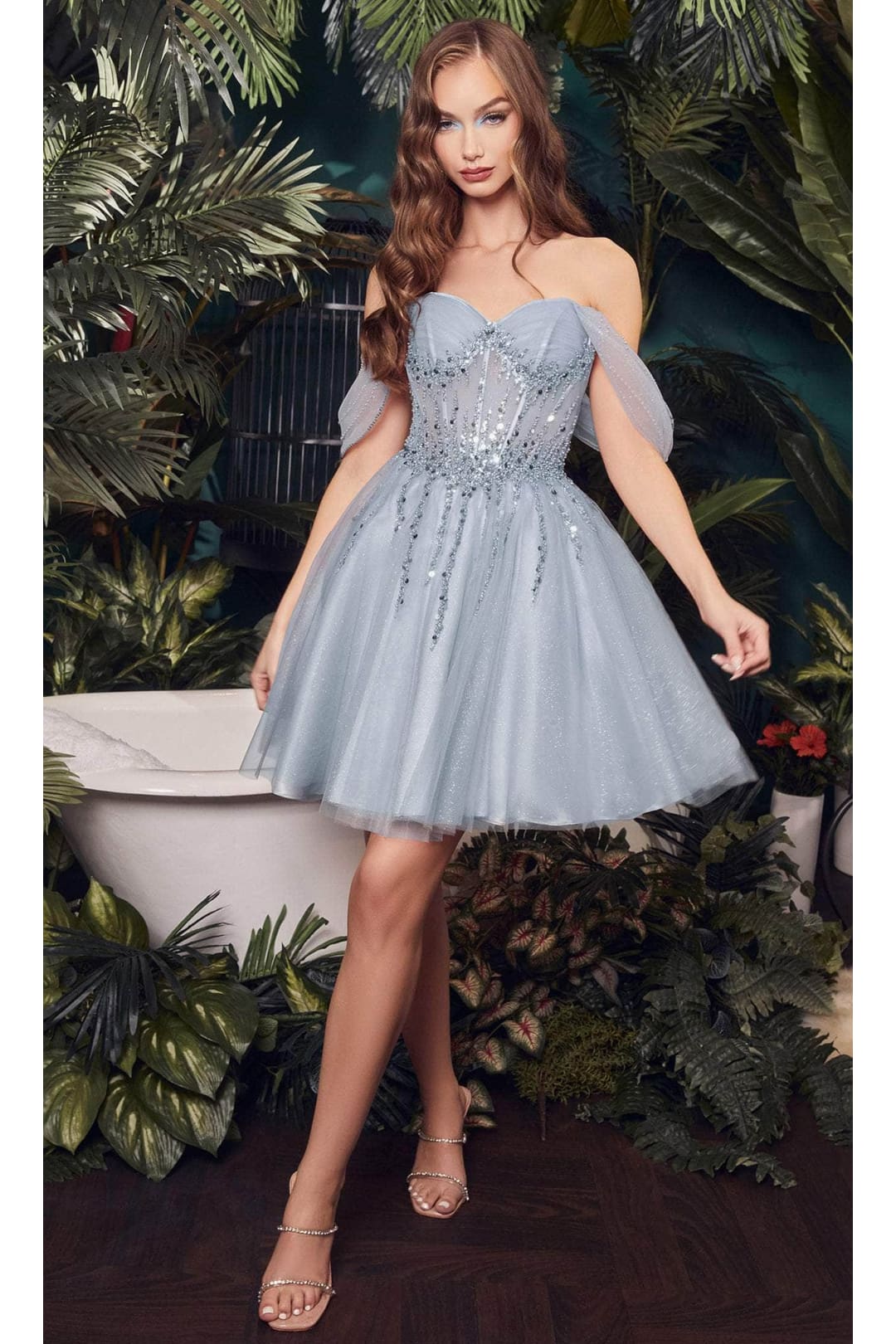 Ladivine CD0211 - Off-Shoulder Corset Gown - Prom