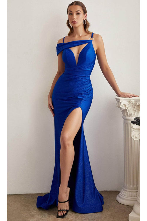 Ladivine CD881 - Draped Sash Prom Dress with Detail - Prom