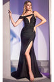 Ladivine CD881 - Draped Sash Prom Dress with Detail - Prom
