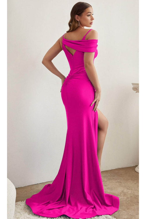 Ladivine CD881 - Draped Sash Prom Dress with Detail - Prom