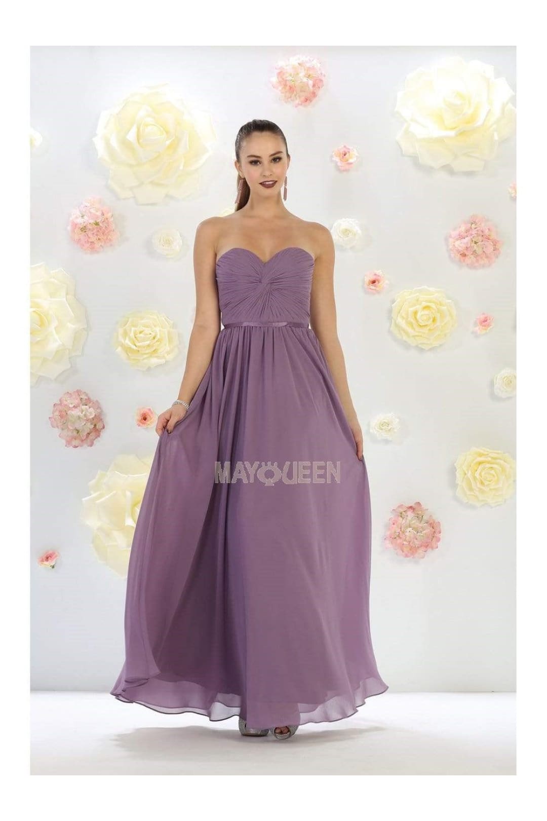 Sorority Formal Dress For Rush By May Queen MQ1145 Long Outfit - Purple / 6 - Dress