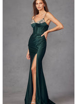 Spaghetti Strap Ruched Prom Gown by Juliet JT2434A