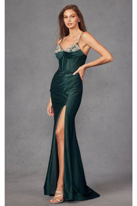 Spaghetti Strap Ruched Prom Gown by Juliet JT2434A - Dress