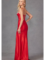 Spaghetti Strap Ruched Prom Gown by Juliet JT2434A