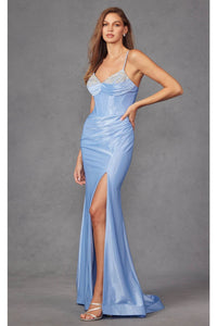 Spaghetti Strap Ruched Prom Gown by Juliet JT2434A - Dress