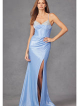 Spaghetti Strap Ruched Prom Gown by Juliet JT2434A