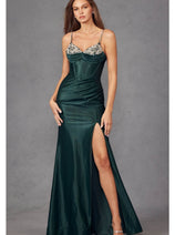 Spaghetti Strap Ruched Prom Gown by Juliet JT2434A
