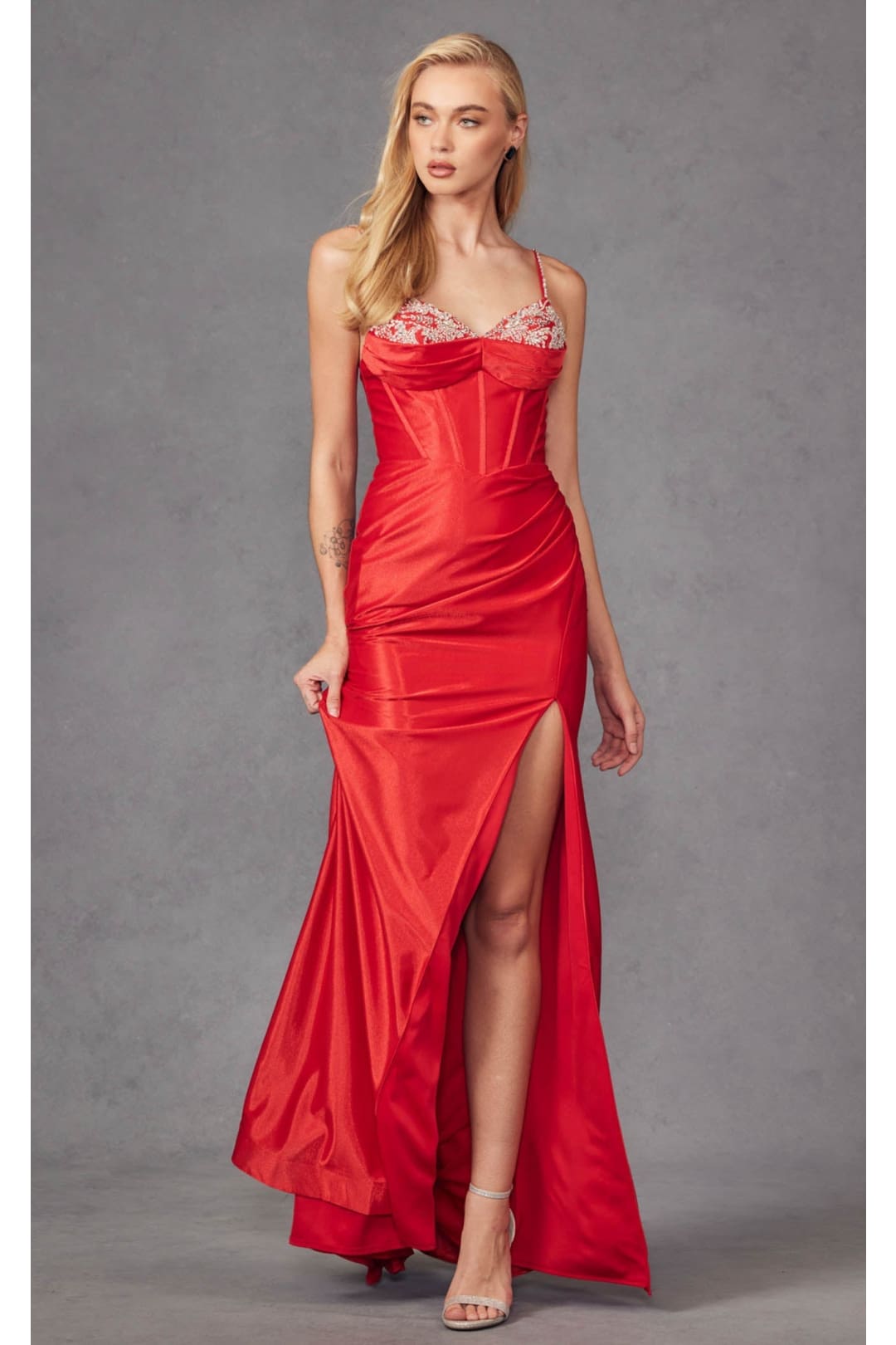Red Bridesmaid Dresses-Inexpensive Spaghetti Strap Juliet JT2434A Red Bridesmaid Dresses-Inexpensive Spaghetti Strap Juliet JT2434A
