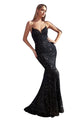 Spaghetti Strap Sequin Gown 2025 Glittering Evening Dress - Black / XXS - Prom